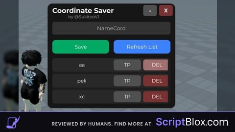 GUI Coordinate Saver And Teleport Coordinate