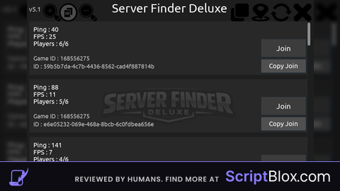 Finds Servers Script Work on All Game