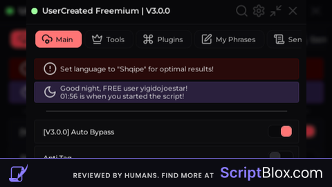 Usercreated Freemium Chat bypass