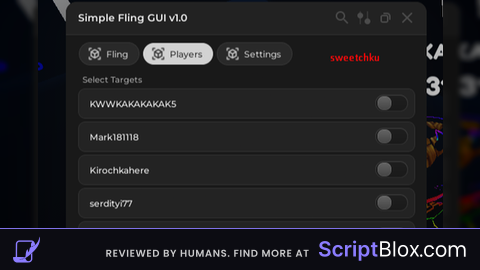 Simple Fling GUI source
