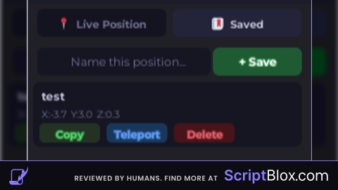 Saved Teleport and Coordinates giver GUI