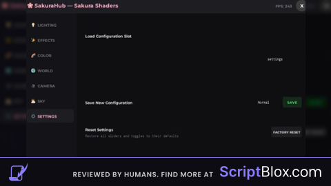 Sakura Shader gfx editor menu
