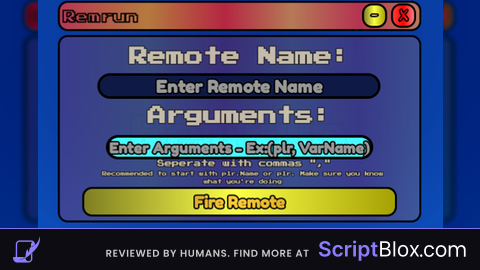Remrun RemoteEvent Runner and arguments OP BEST