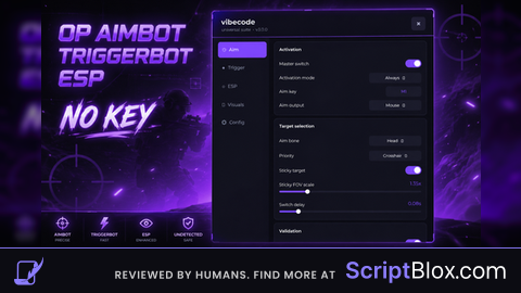 VibeCode V1 | AIMBOT | TRIGGERBOT| ESP | ALL GAMES