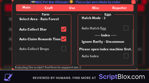 Star Ultimate Script Auto Collect Stat Auto Hatch