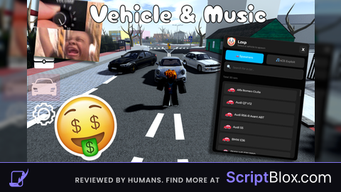 SPAWN ANY CAR even for robux AND SERVER MUSIC PLAYER