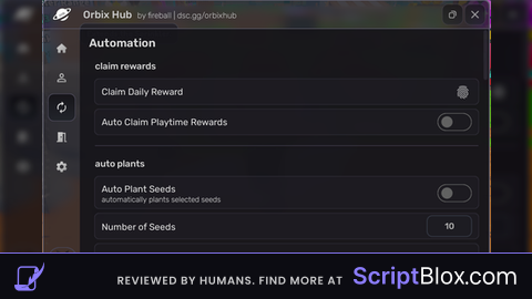 [KEYLESS] Orbix Hub | Auto Farm, Buy Seeds, Eggs & More!