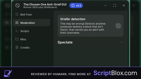 TCO Anti Grief GUI   Bkit fixer and griefer delete detection