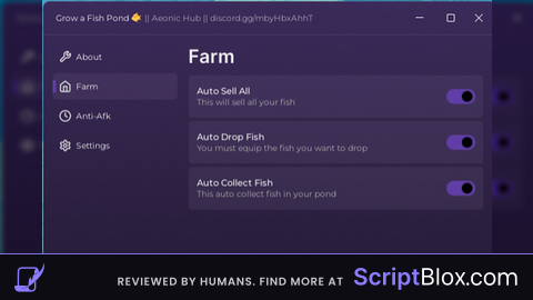 Auto Collect Fish Auto Drop Fish Auto Sell All FIsh