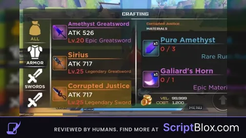 Sword Burst  Crafting Gui