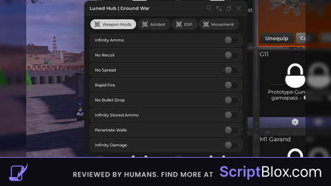 Luned Hub | Inf Damage, Inf Ammo, Rapid Fire, ESP Aimbot etc