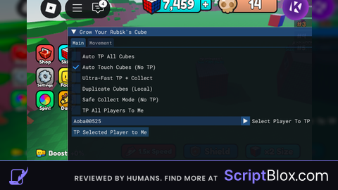 Grow Your Rubiks cube script auto collect cubes and more