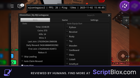 Eliminition Script Keyless
