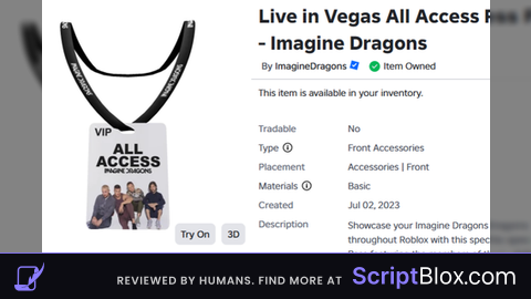 Live in Vegas All Access Pass  Imagine Dragons AUTO GET ITEM