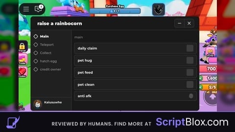 Raise a rainbocorn script