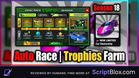 Auto Race Trophies Farm NO KEY