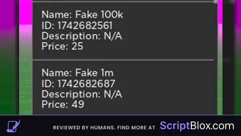 Infinite Robux and admin commands