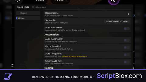 Jules RNG Script Auto Roll Silent And More Keyless Script