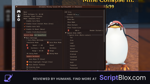 Aura mine Auto sell Instan mine and Auto mine tp