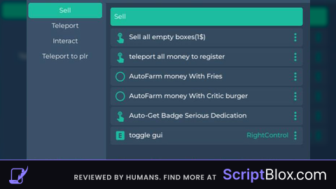 Autofarm money with fries teleport all money