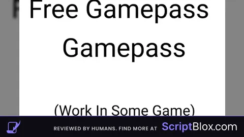 Free Gamepass Work In Some Game