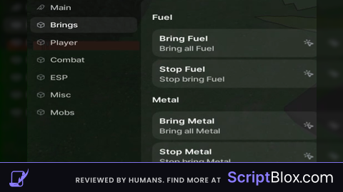 Bring all Fuel Weapons Tools Coal ETC