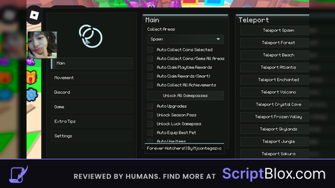 Forever Hatchers Script Auto Farm And More Keyless (Fixed)