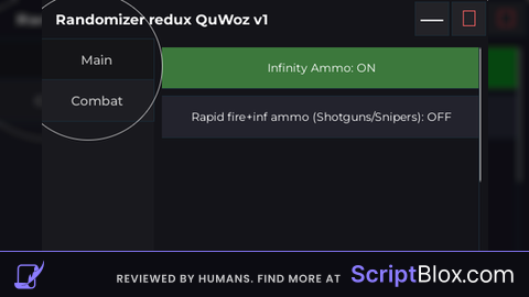 Randomizer QuWoz v1: Infinity ammo, rapid fire, aimbot etc.