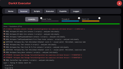 DarkX ServerSide Executor - Universal script preview