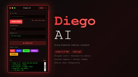 Diego AI Groq Powered Chatbot - Universal script preview