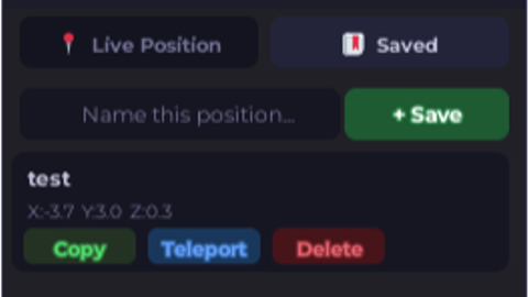Saved Teleport and Coordinates giver GUI - Universal script preview