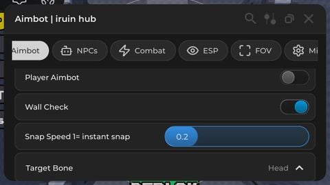Iruin hub aimbot made by me (no key) ( v 5.5.7 updated 2) - Universal script preview