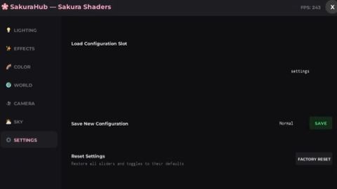Sakura Shader gfx editor menu - Universal script preview