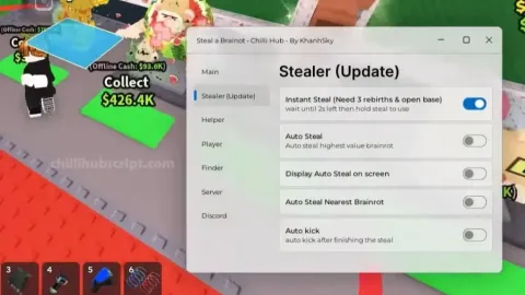 Chilli Hub Auto Steal Visual ESP Teleport No Key Required - Universal script preview