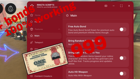 Ringta scripts dead rails auto Bonds script - Unknown script preview