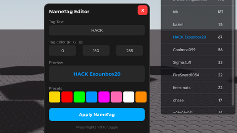 Custom Nametag changer open src