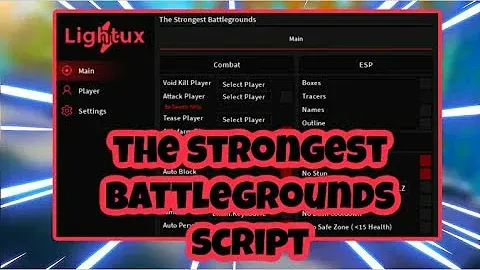 The Strongest Battlegrounds | Lightux Script — Roblox Scripts | ScriptBlox