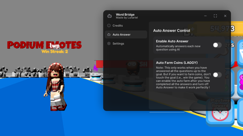 Ai Auto Answer l Made by me l Lunariel - Word Bridge script preview
