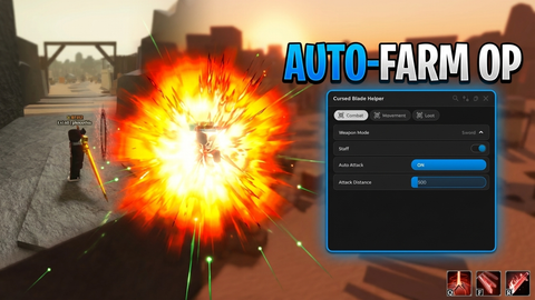 Auto Attack Fly Mode Weapon Modes AutoLoot Auto Farm - Cursed Blade[ALPHA] script preview