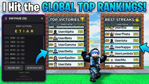 SwyHub Auto Solver Auto Play Suggestions - Guess My Word script preview