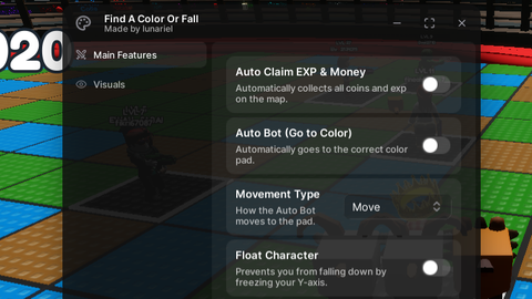 Cool Script l Made by me l lunariel - ✅Find a color or Fall❌ script preview