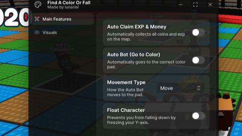 Auto Goto Correct Pad l Made by me l Lunariel - ✅Find a color or Fall❌ script preview