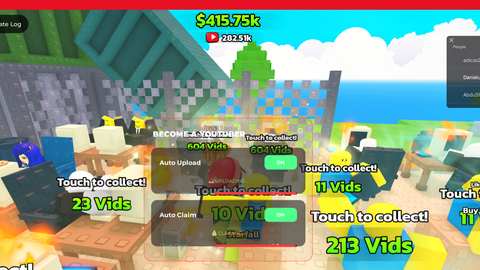 AutoUploadandAutoClaim - Be a YouTuber! 🔴🎥 script preview