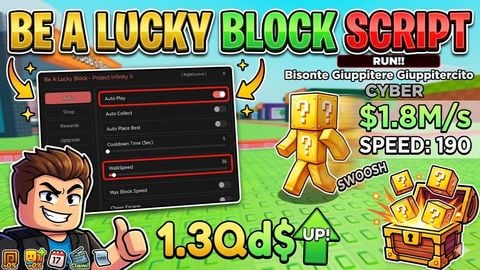 Project Infinity X - Be a Lucky Block script preview