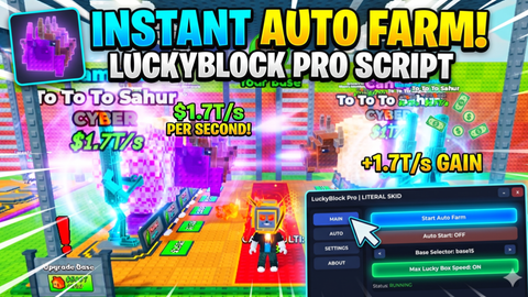 AUTO FARM BEST MOBILE WORKING SCRIPT ONG NGL NGL - Be a Lucky Block script preview