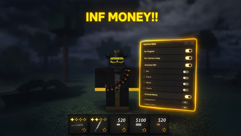kinda inf money very fast money best ever created menu - Foresto: Hunting Game script preview