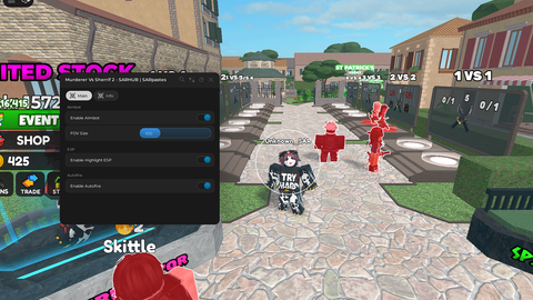 OP murderer vs sherrlfs script I Aimbot I ESP I AUTO FIRE - [🍀DUELS] Murderers VS Sheriffs script preview