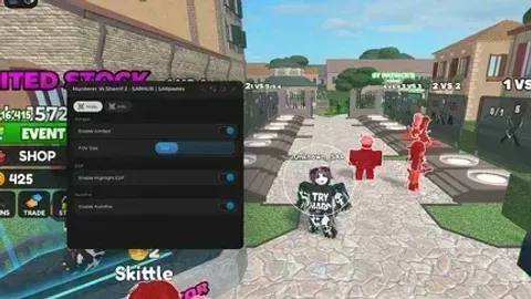 OP murderer vs sherrlfs script I Aimbot I ESP I AUTO FIRE - [🐰DUELS] Murderers VS Sheriffs script preview