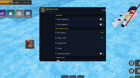Auto Farm level nearest mob etc SRYUTI HUB - [🏴‍☠️ GARP + KAIDO 🐲] Pirate Piece script preview