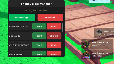 friend or block people - Steal Brainrots Trading Plaza 🛒 script preview